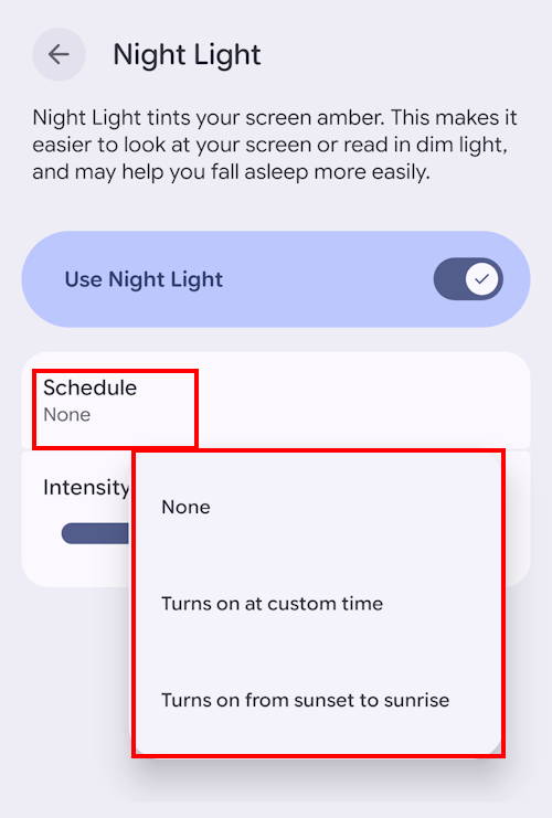 Tap where it says schedule and select an option